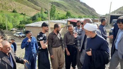 دیدار حجت الاسلام والمسلمین میرزایی با اهالی روستای زینالو در بخش کشاورز