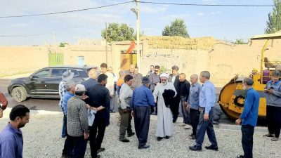 بازدید حجت الاسلام محمد میرزائی از روند بهسازی و آسفالت معابر و اجرای طرح هادی در روستای سعید آباد